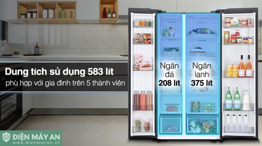 Tủ Lạnh Samsung Inverter 583 Lít Side By Side RS57DG400EM9SV